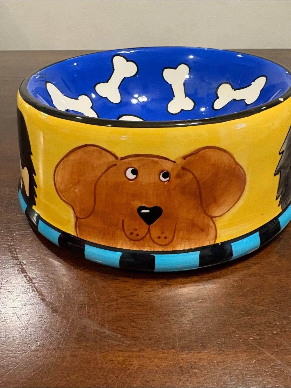 Candace Reiter Dogzilla Ceramic Dog Bowl Hand Painted